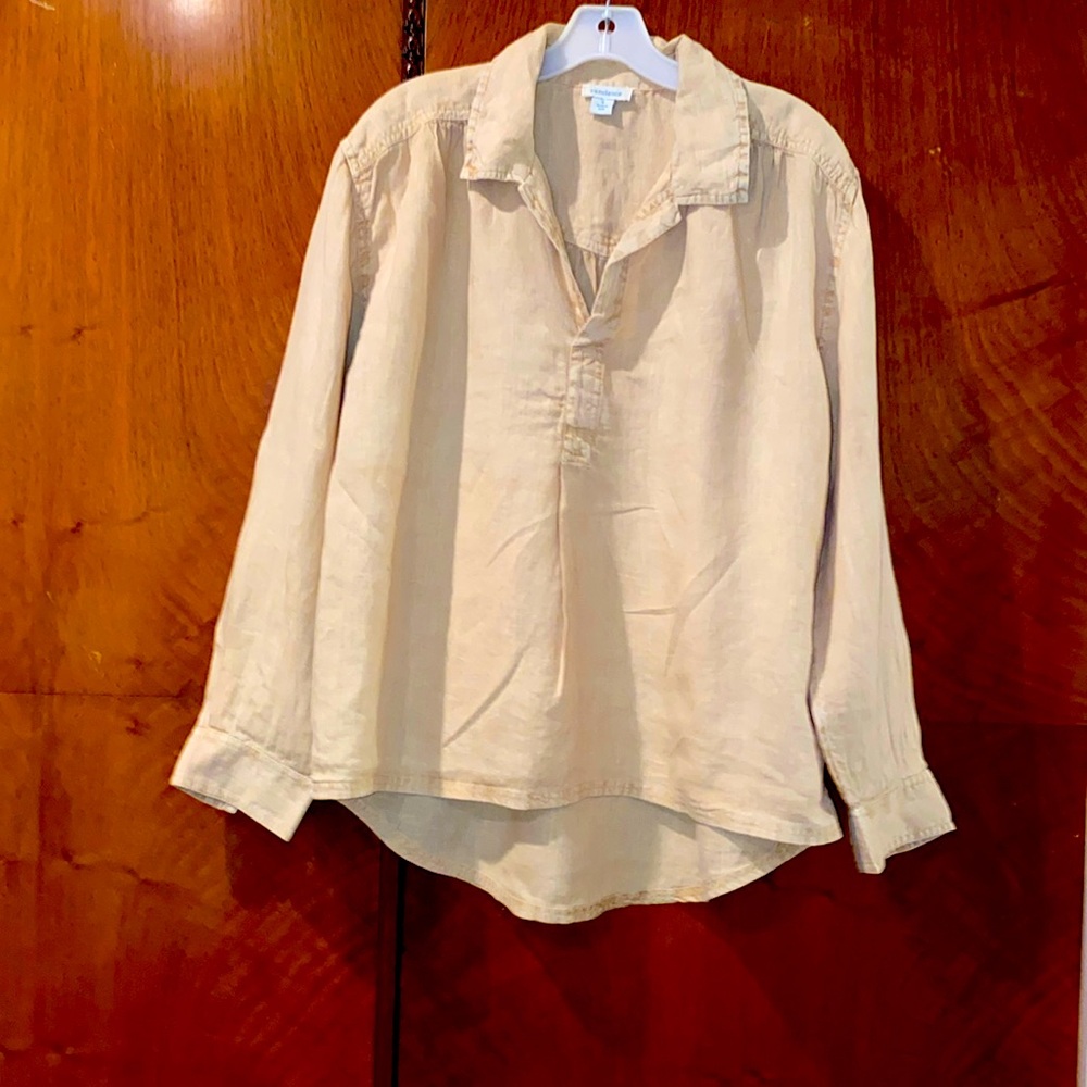 Sundance 100% linen long sleeve blouse .